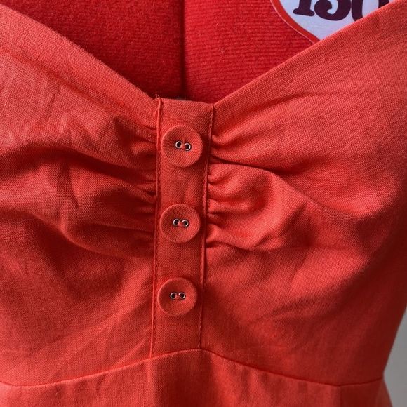 Elegant Orange Coral Sleeveless Dress - Picture 7 of 12